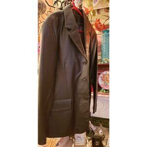 MT...Men' s Large  Black Excelled Leather jacket